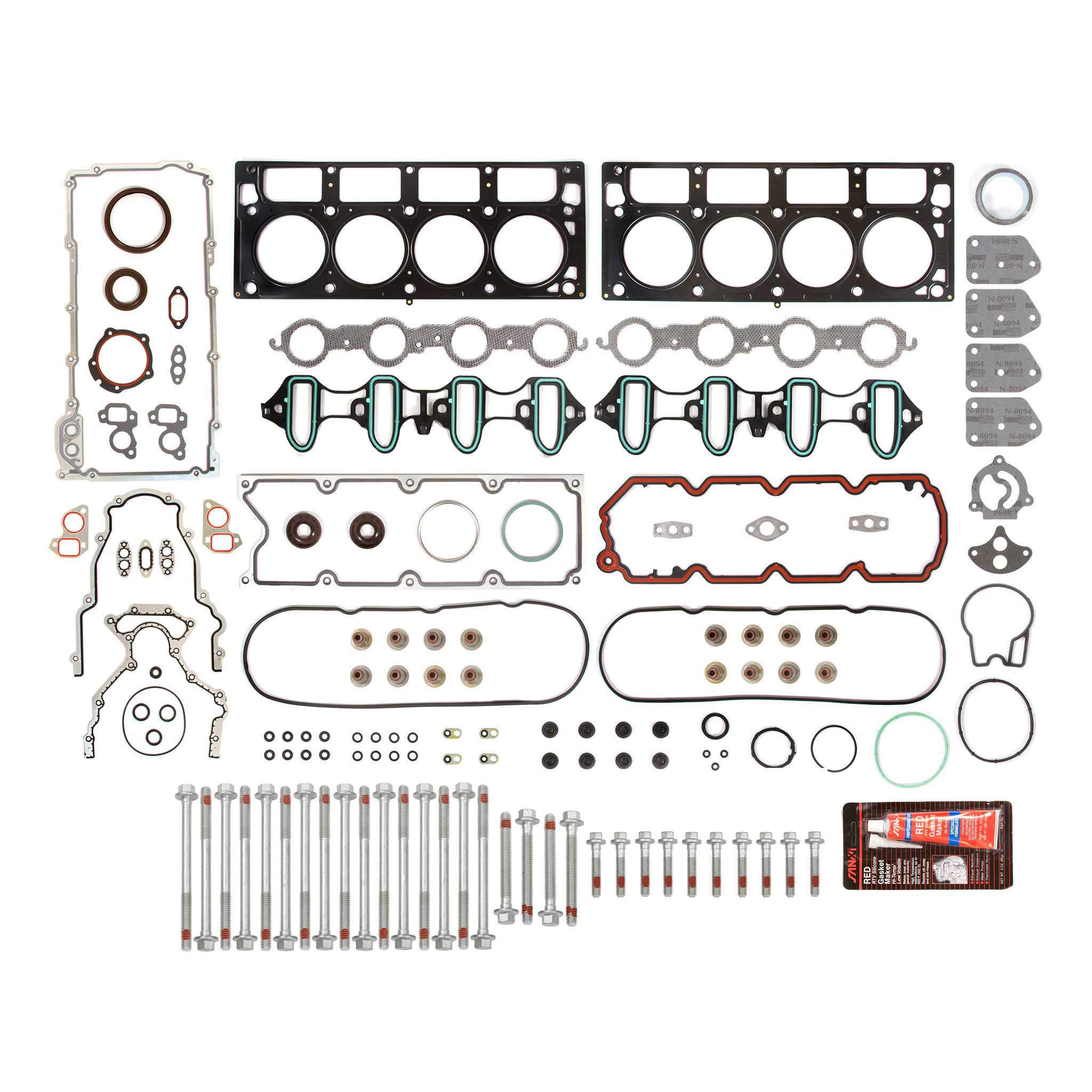 Evergreen FSHB8-10448L2 Full Gasket Set Head Bolts Fit 05-11 Chevrolet GMC Buick Cadillac 4.8 5.3