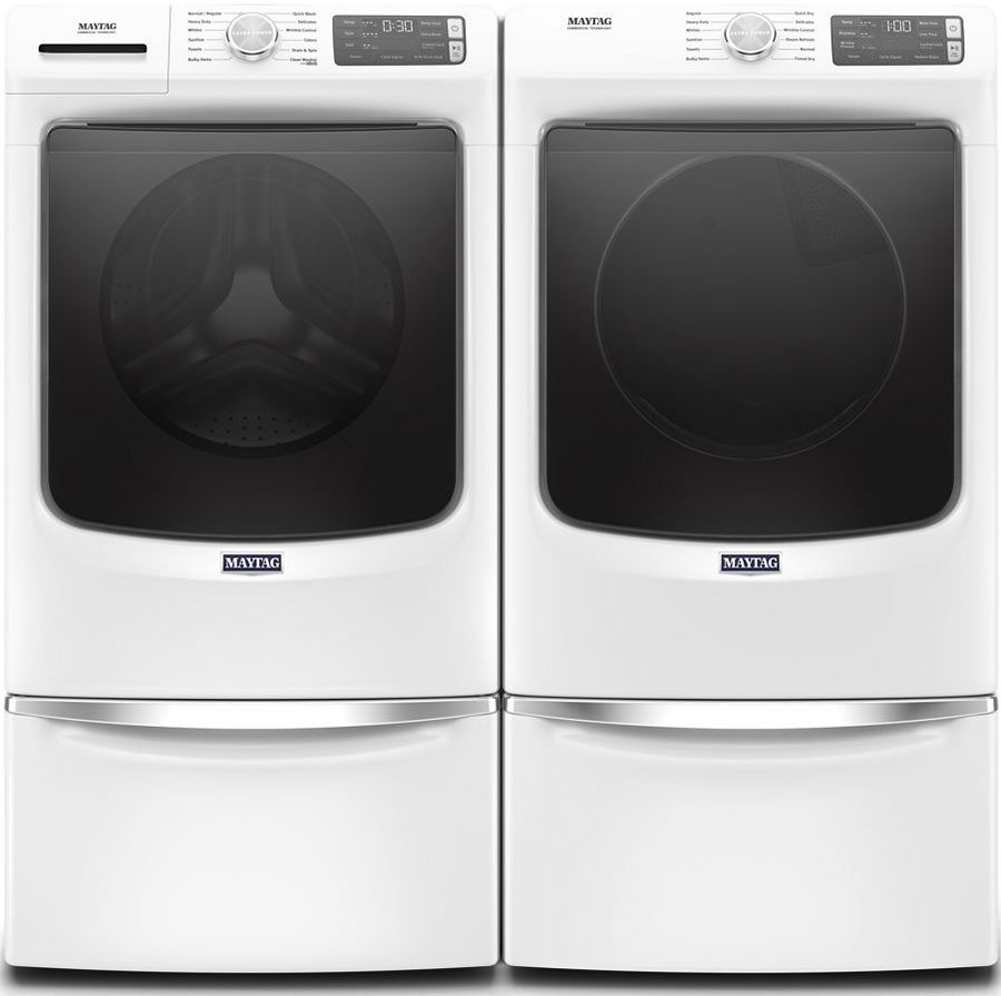 Maytag 7.3 Cu. Ft. White Front Load Gas Dryer With Extra Power Button And Quick Dry Cycle