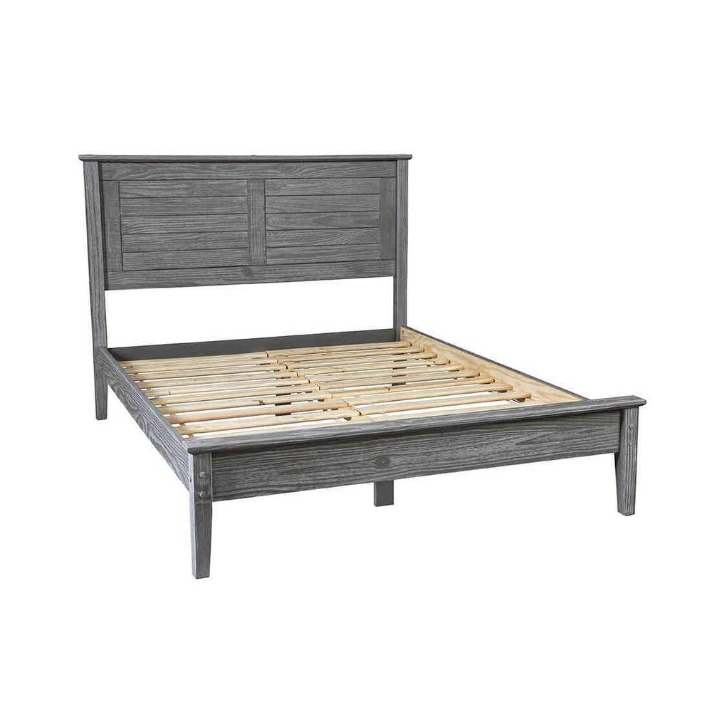 Grain Wood Furniture Greenport Louvered Solid Wood Platform Bed