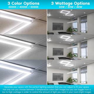 LUXRITE 24 in. x 24 in. 250037505000 Lumens Integrated LED Panel Lights 20W30W40 Watt 3 Color Selectable Damp Rated (4-Pack) LR24185-4PK