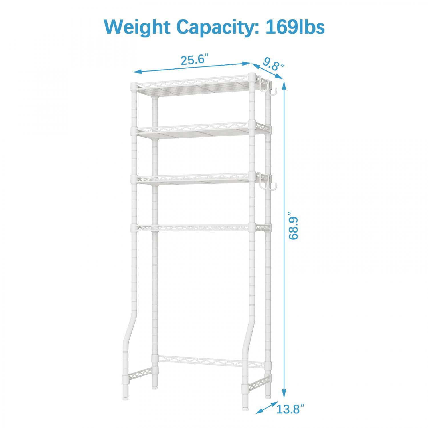 VIPEK X4 Bathroom Rack Over The Toilet Storage Cabinet 4-Tier Corner Stand Storage Organizer Sturdy Anti-Tilt Tower Shelf, White