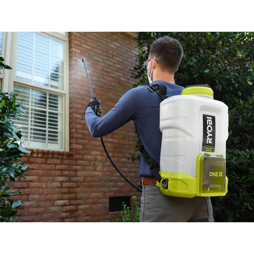 RYOBI ONE+ 18V Cordless Battery 4 Gal. Backpack Chemical Sprayer with 2.0 Ah Battery and Charger P2860