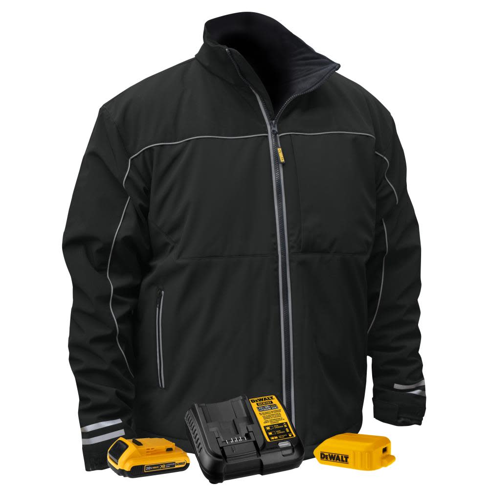 DEWALT Unisex Lightweight Heated Kit Soft Shell Black Work Jacket 2X DCHJ072D1-2X from DEWALT