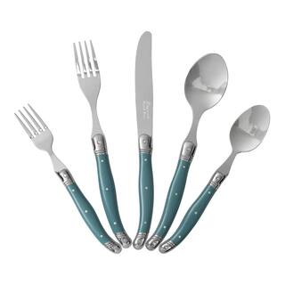 French Home Laguiole 20-Piece Aegean Teal Stainless Steel Flatware Set (Service for 4) LG132