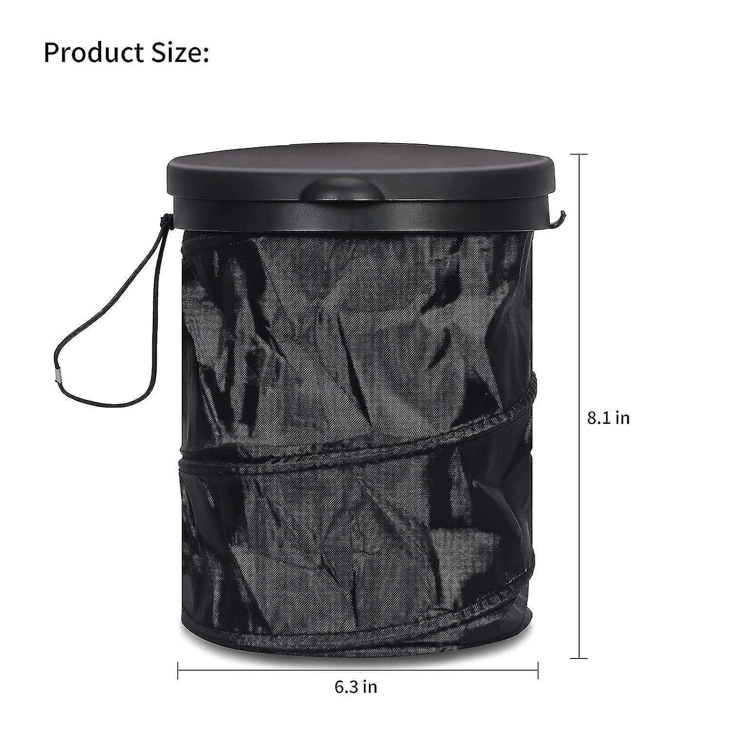 Car Trash Can， Collapsible Pop Up Car Garbage Can With Lid， Portable Waterproof Car Trash Bin Storage Bag Multifunctional Organizer Trash Can Bin With