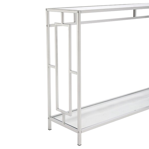 FCH Toughened Glass Panel Console Table with Steel Frame