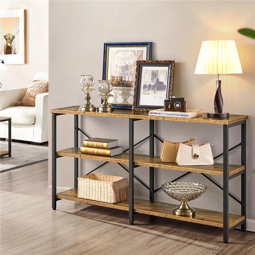 River Street Designs 55inch 3-Tier Industrial Console Table， Multiple Colors