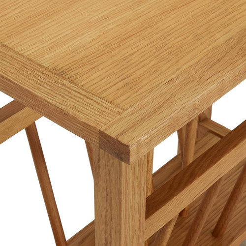 vidaXL End Table Side Table with Magazine Rack Storage Table Solid Oak Wood   Transitional   Side Tables And End Tables   by vidaXL LLC  Houzz