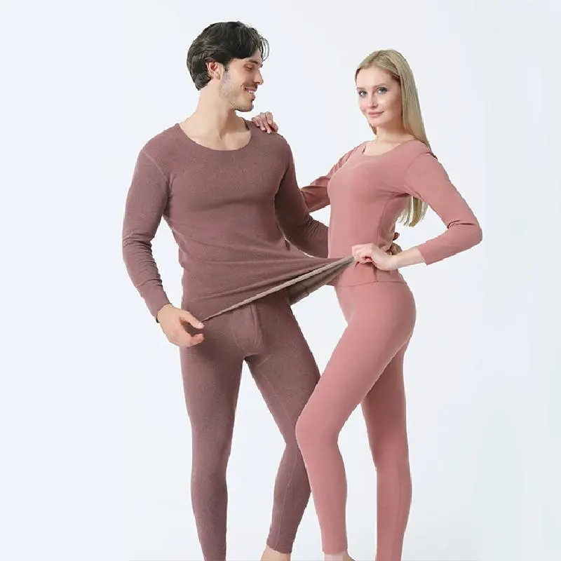 Double-sided Brushed Thermal Underwear Long Sleeve Set