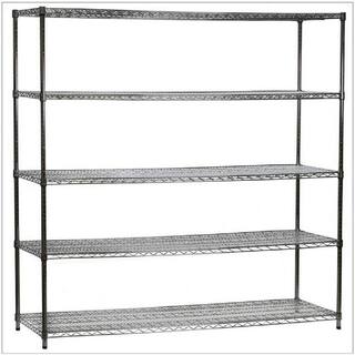 HDX 5-Tier Commercial Grade Heavy Duty Steel Wire Shelving Unit in ChromeMax (72 in. W x 72 in. H x 24 in. D) HD247272-5RCCPS