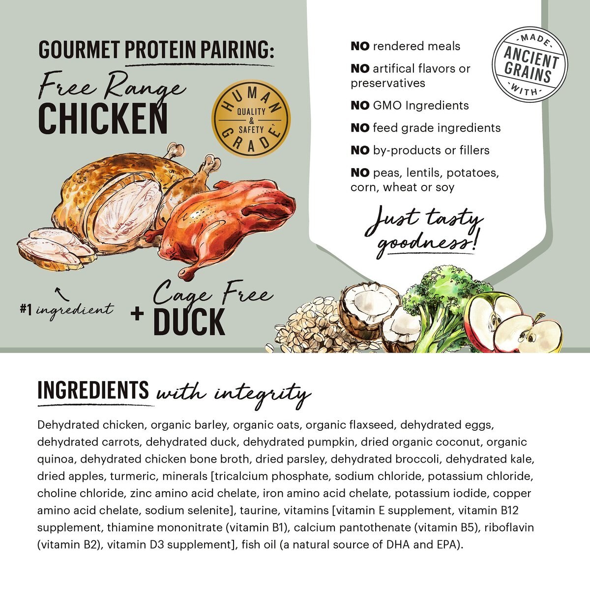 The Honest Kitchen Gourmet Grains Chicken and Duck Recipe Dehydrated Dog Food