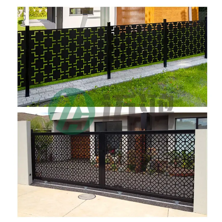 Factory Directly Supply High Quality Aluminum Ornaments Fence Panels Laser Cut Metal Fencing Material Outdoor Garden Screen