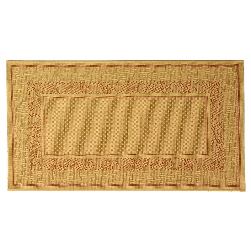 Safavieh Courtyard Leaves Framed Indoor Outdoor Rug