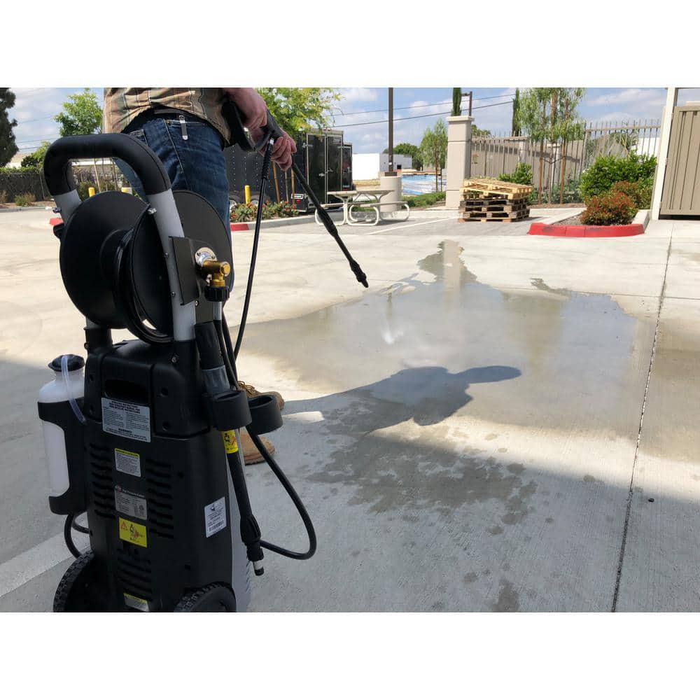 All Power 2000 PSI 16 GPM Electric Pressure Washer with Hose Reel for Buildings Walkway Vehicles and Outdoor Cleaning