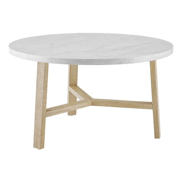 Middlebrook 30-inch Round Faux Marble Top Coffee Table