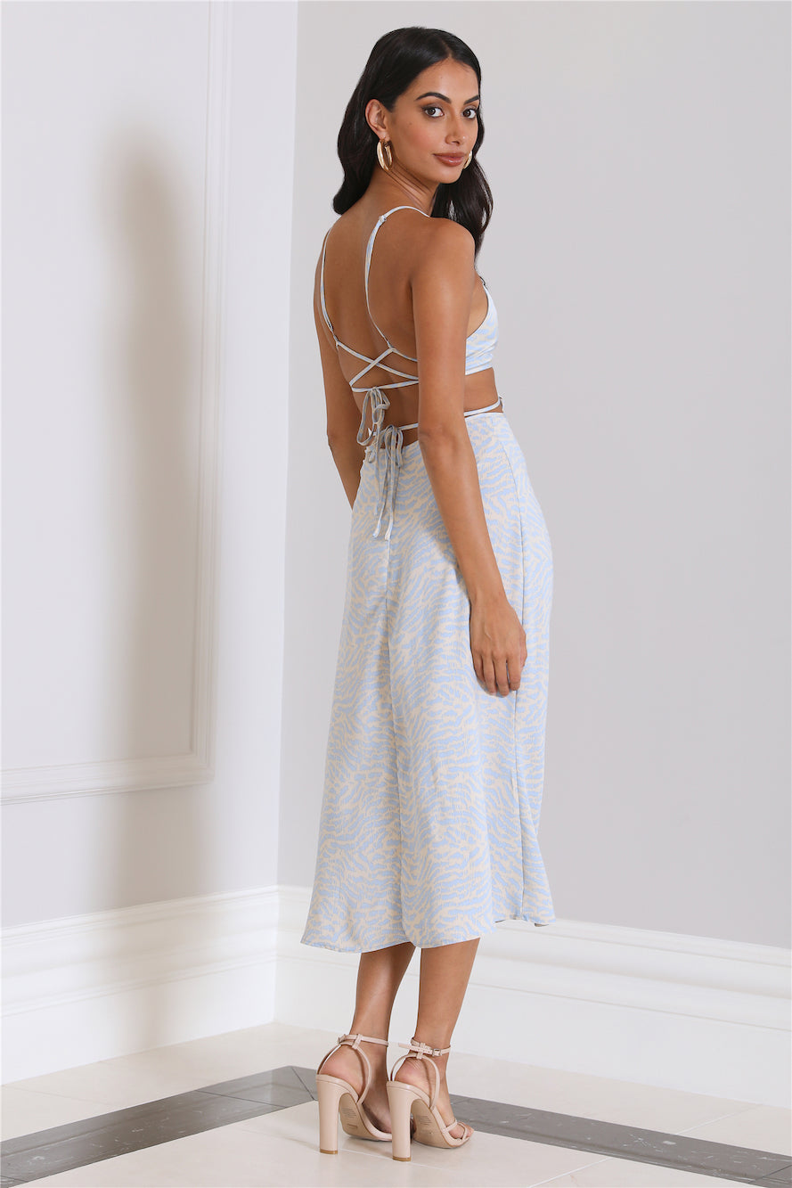 HELLO MOLLY Glowing Suns Midi Dress Blue