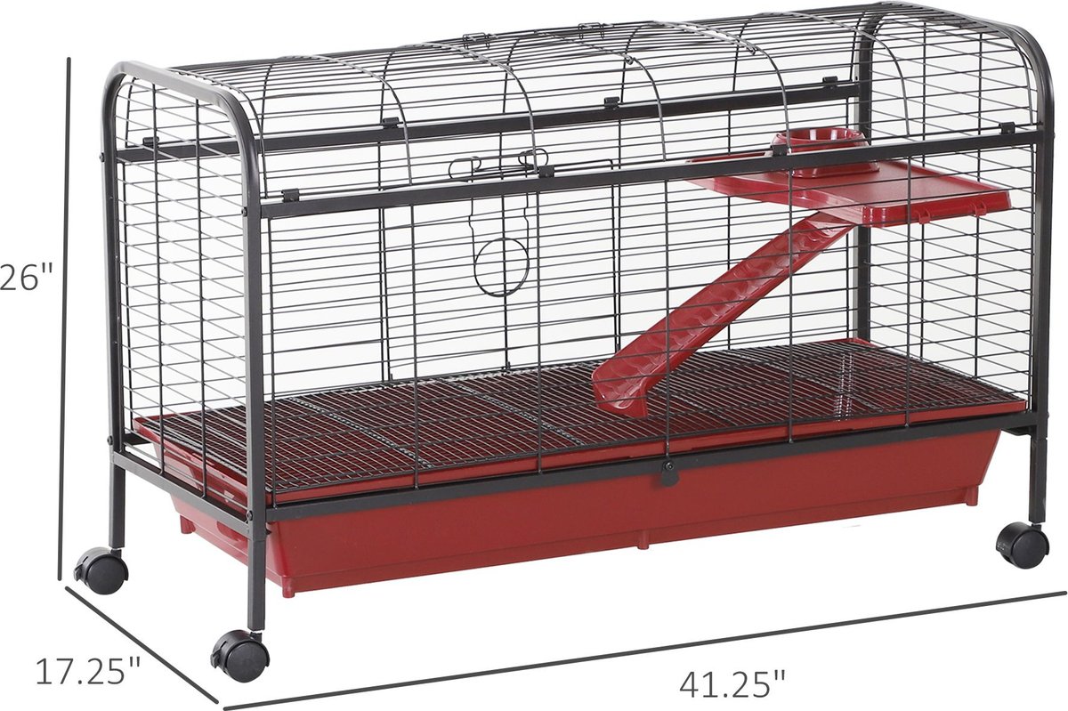 PawHut Platform and Ramp Small Pet Cage