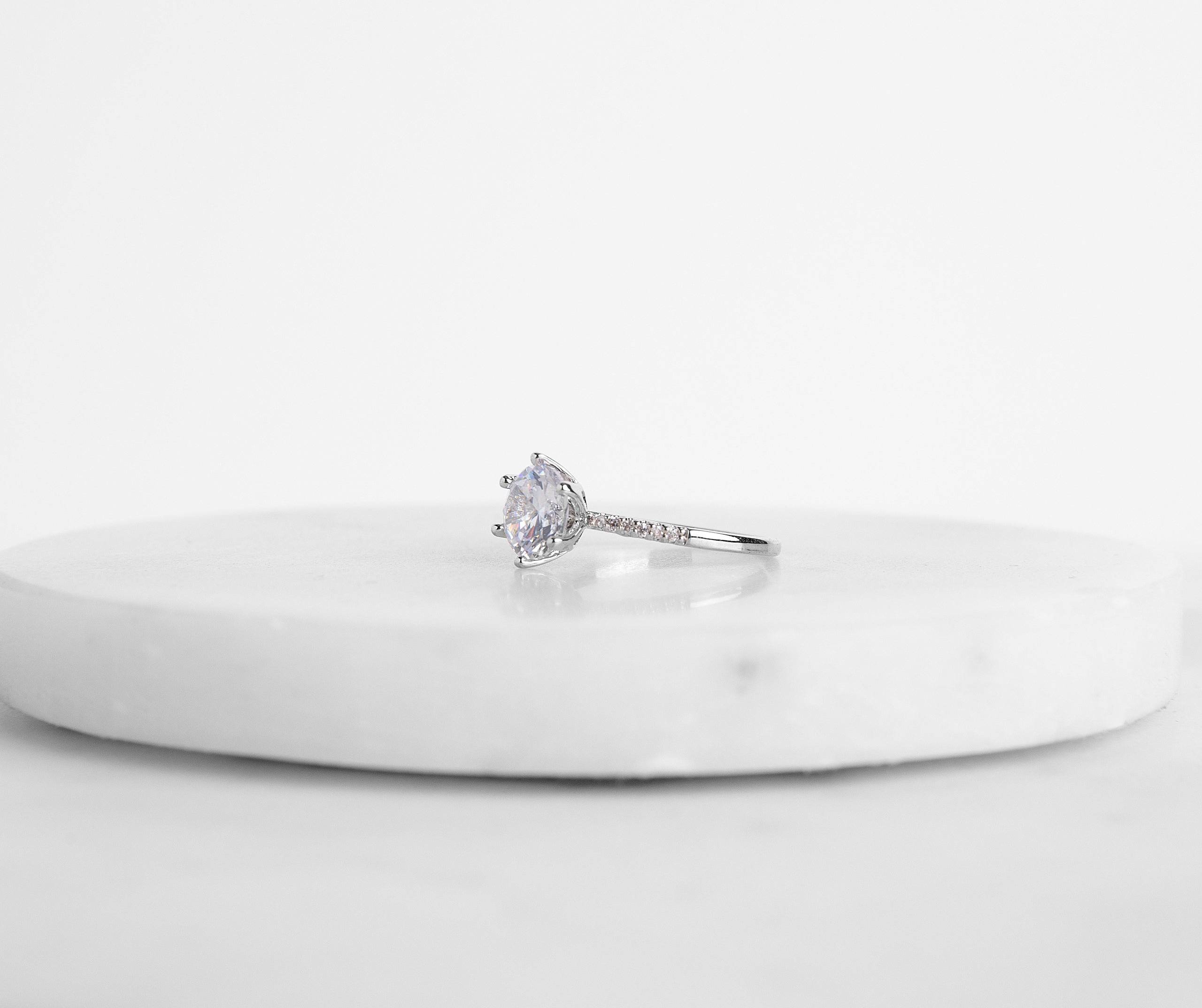 Cubic Zirconia Solitaire Diamond Ring