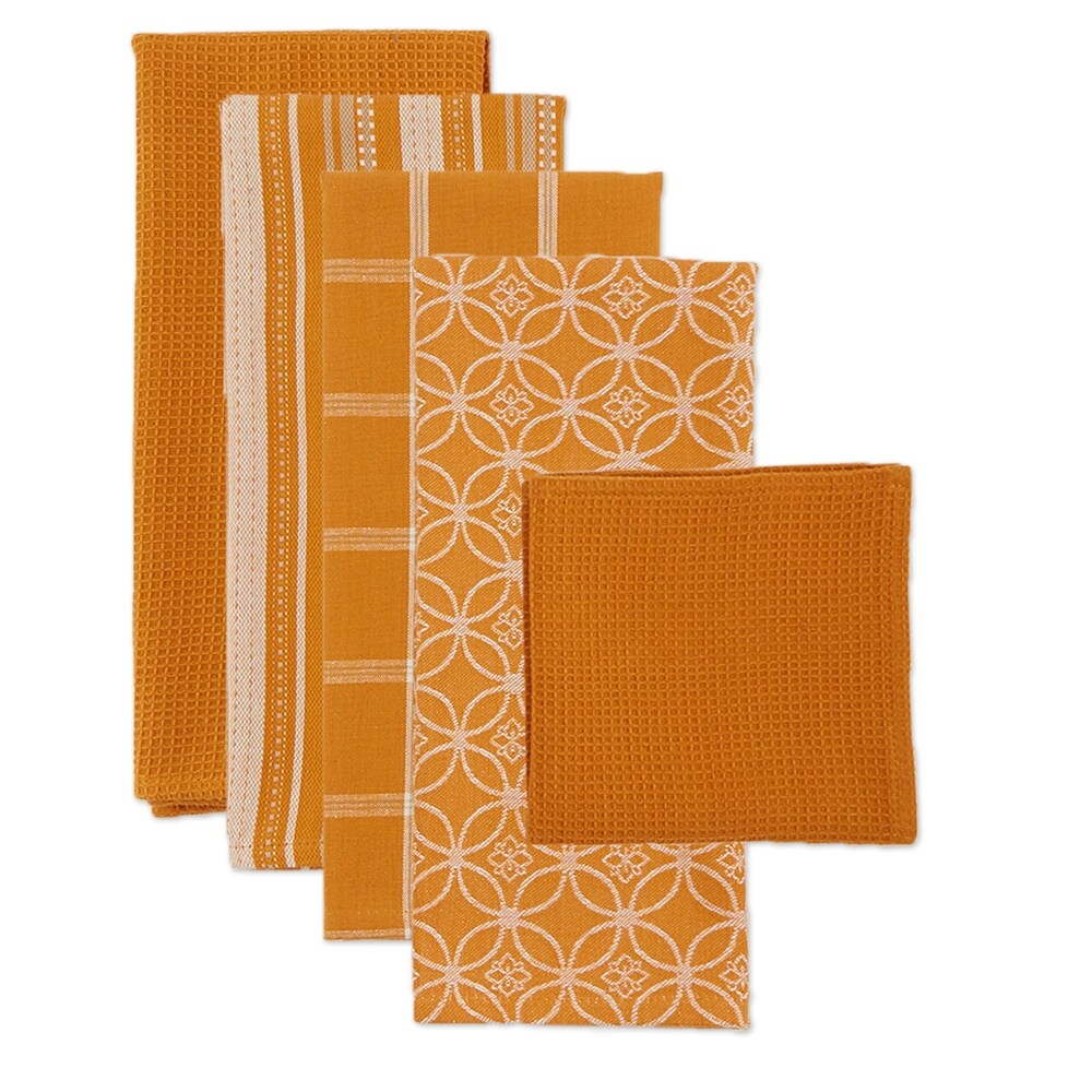 DII Assorted Kitchen Dishtowel   Dishcloths (Set of 5)