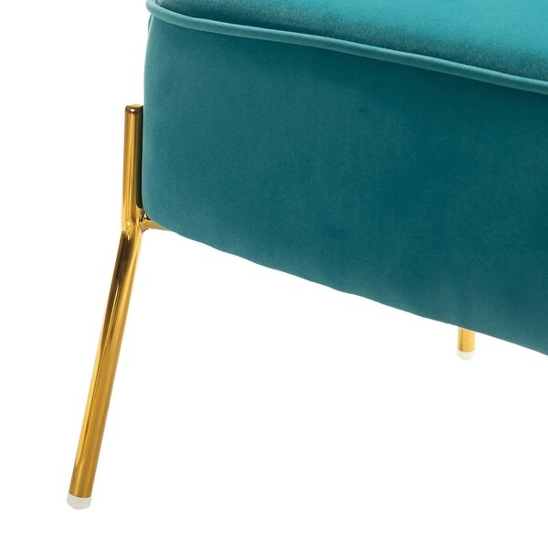 Nora Modern Accent Chair Comfy Velvet with Metal Legs by HULALA HOME