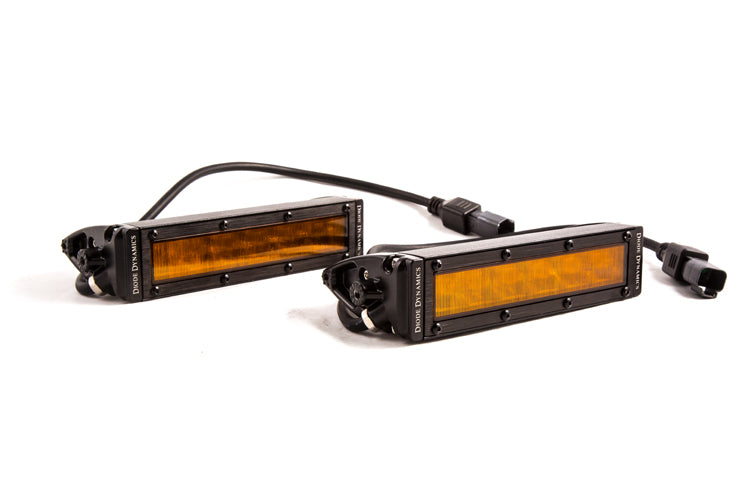 Diode Dynamics 6in. LED Light Bar Single Row Straight SS6 Amber Wide Pair