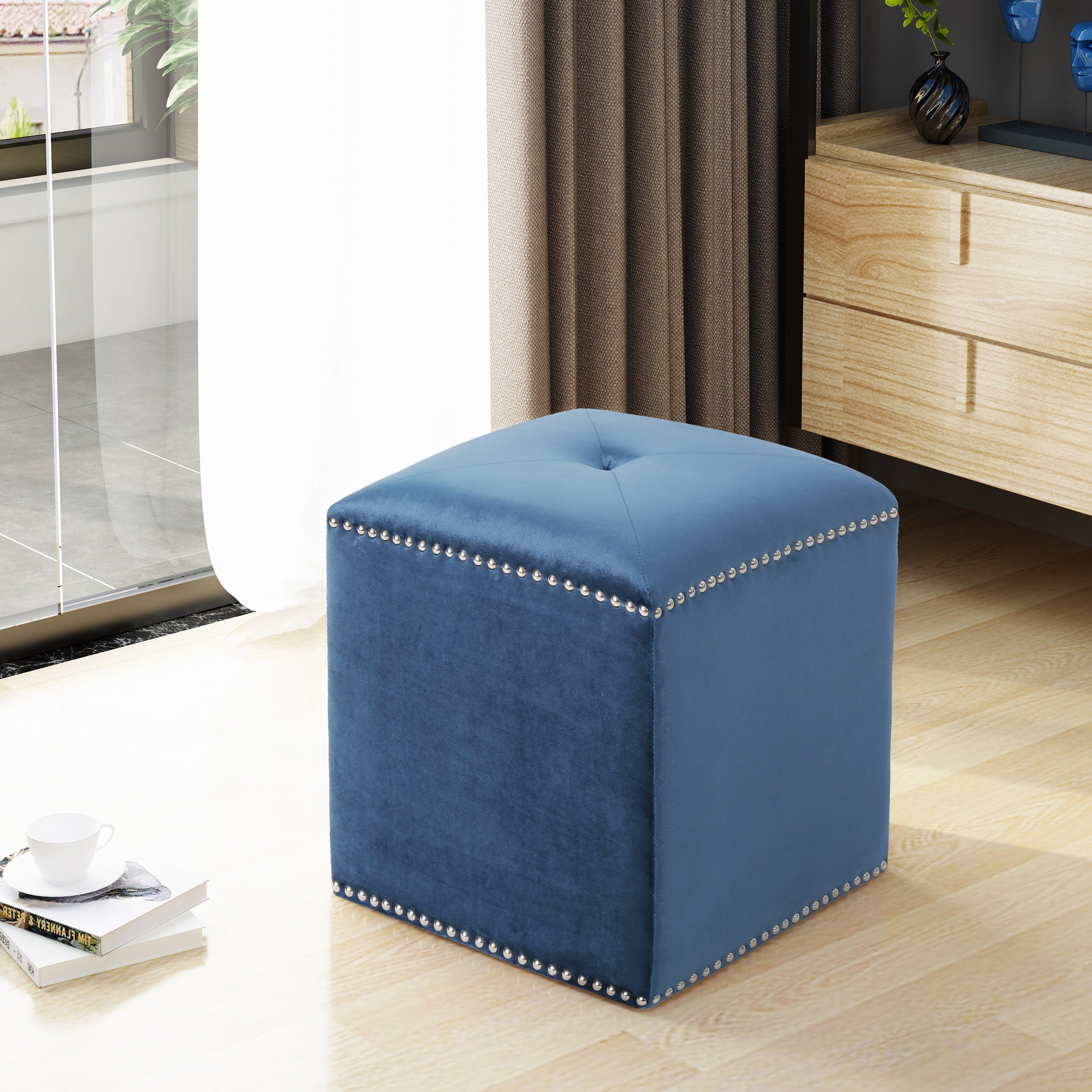 Liberty Glam Velvet Ottoman