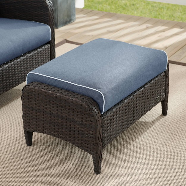 Kiawah Outdoor Wicker Ottoman Crosley