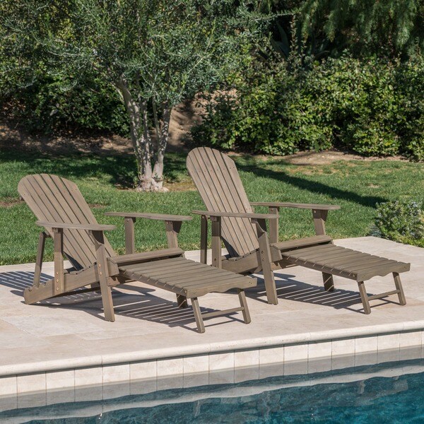 Hayle Reclining Wood Adirondack Chair (Set of 2) by Christopher Knight Home