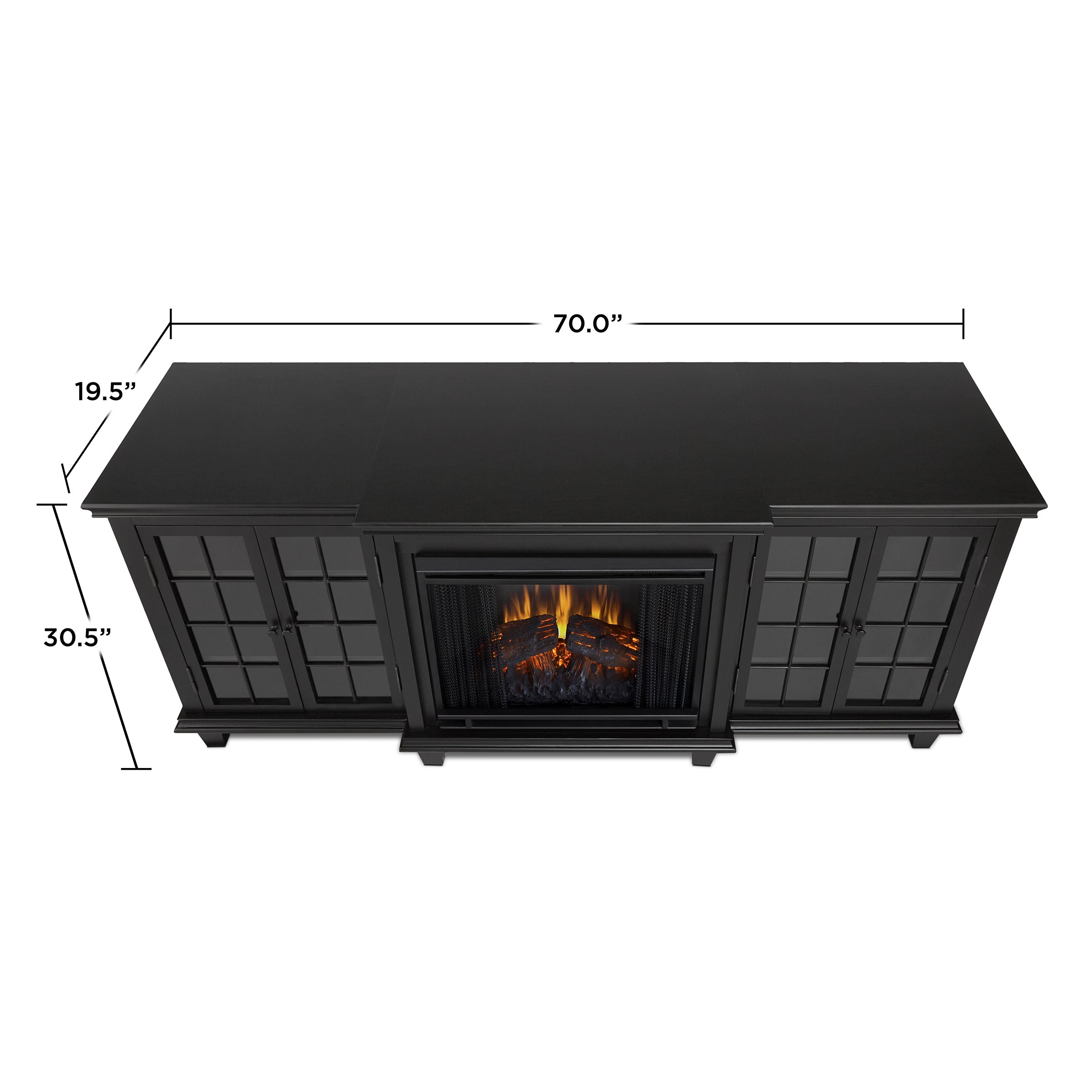 Marlowe Electric Entertainment Fireplace in Black by Real Flame