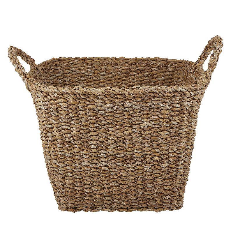 Set Of 3 Brown And Beige Square Basket With Handles  13