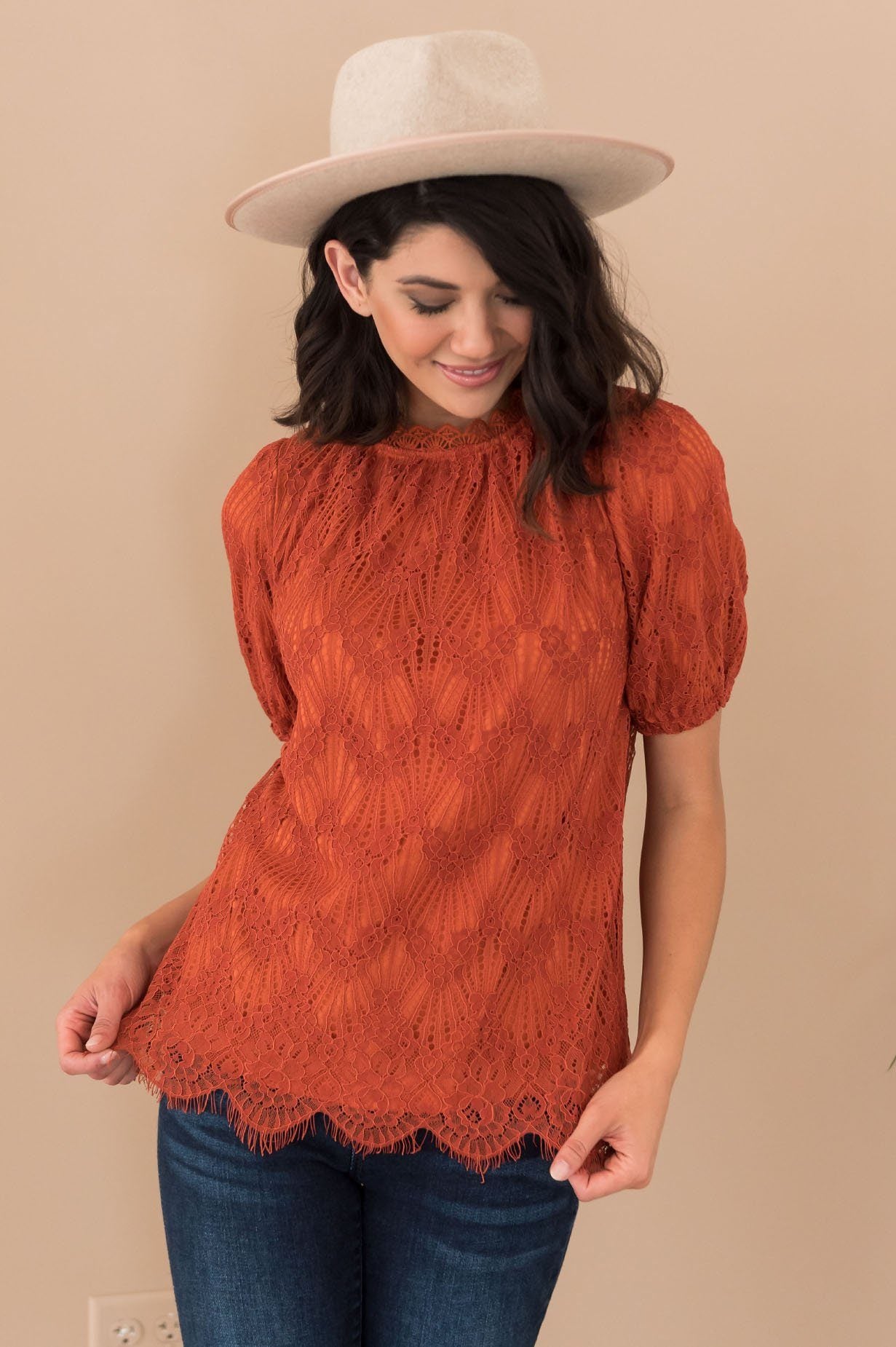 Lovely Elegance Modest Lace Blouse