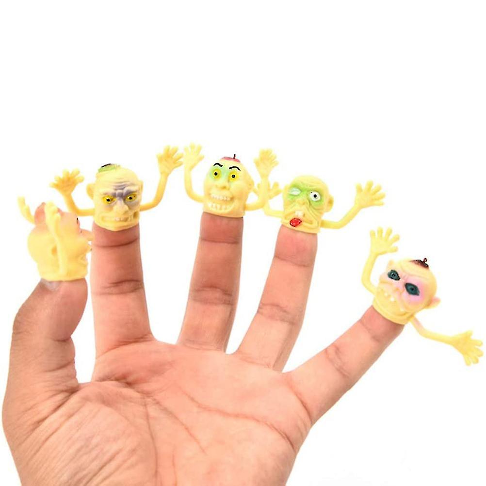 6Pcs Prank Monsters Mini Finger Puppets Kids Interactive Halloween Toy Fun Time Play Activity Gift for Boys Girls