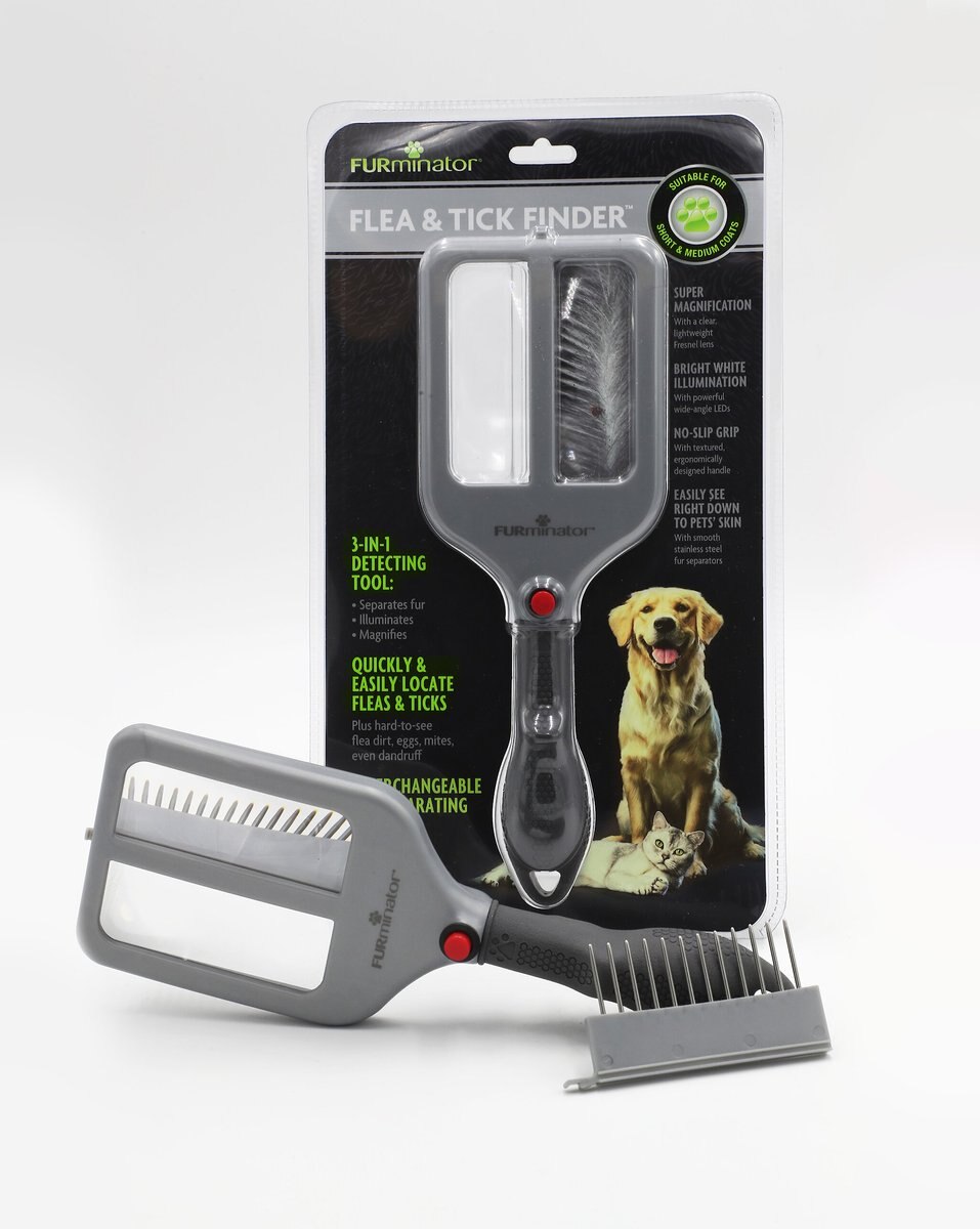 FURminator Flea and Tick Finder Dog and Cat Brush