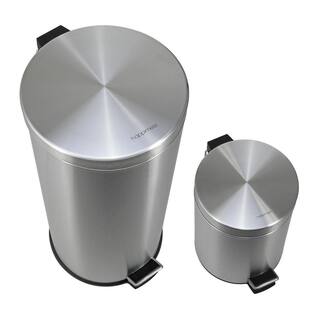 happimess Oscar 8 Gal. Step-Open Stainless Steel Trash Can with Free Mini Trash Can HPM1000A