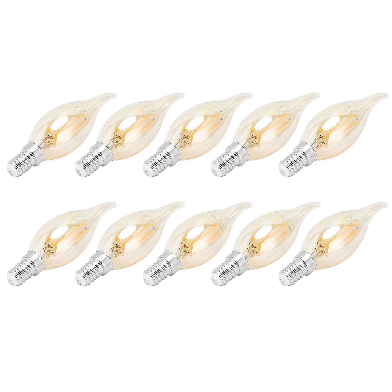 10pcs C35 Led Gold ment Bulb 2700k 4w E14 Base Glass Clear Bulb Warm White Light 220240v