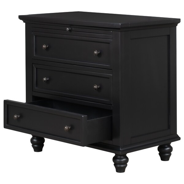 End Table Sofa Table Storage Cabinet with 3 Drawers and Pull out Tray