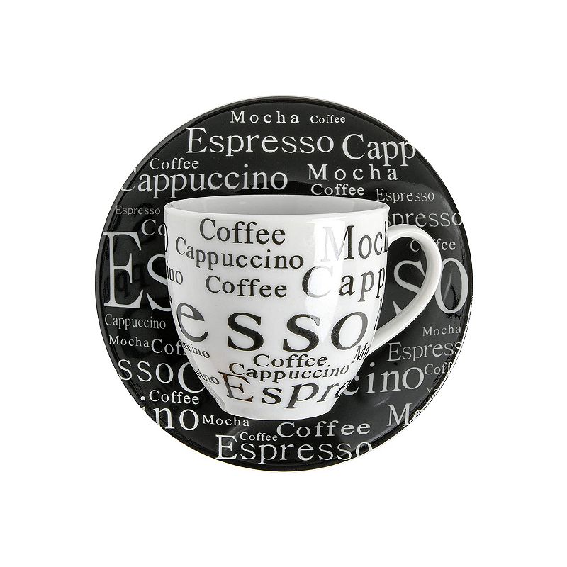 Gibson 65631.13RM Home Expressions Espresso Saucer and Cup Set w/ Stand， 13 Pieces