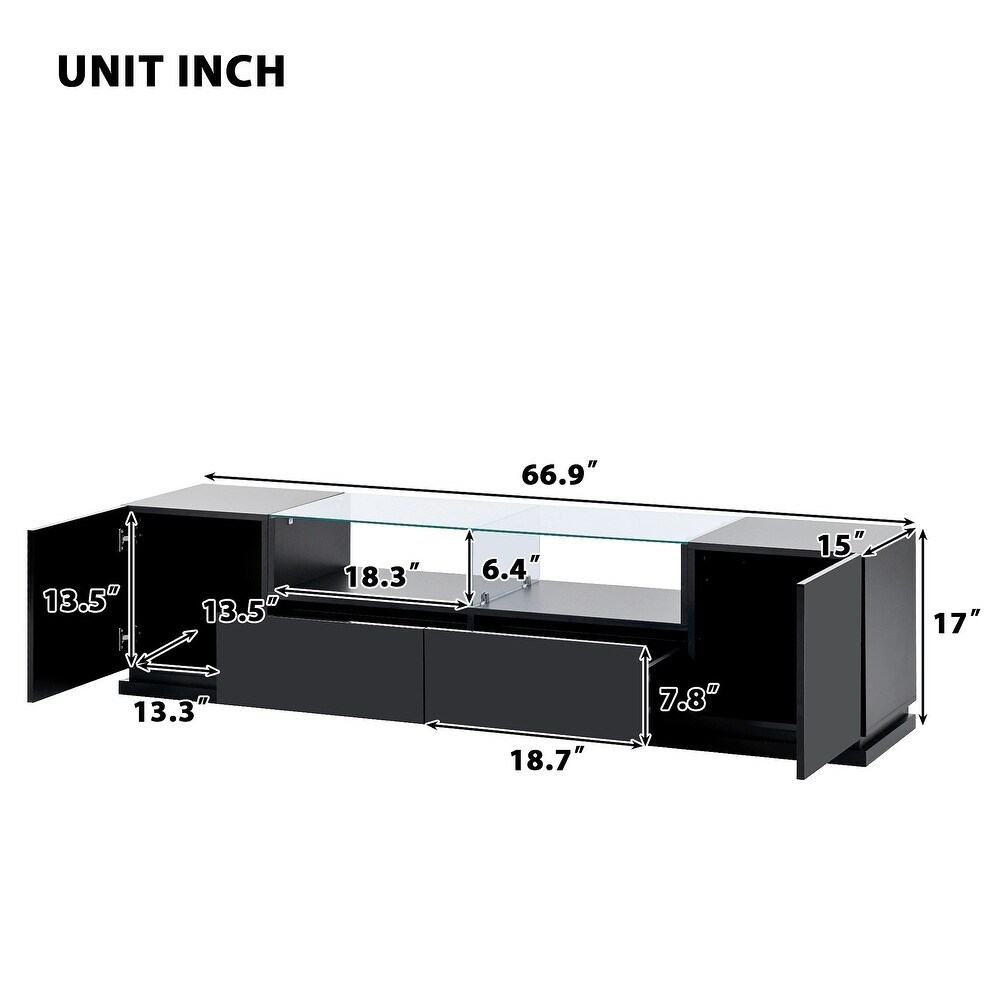 High Gloss TV Stand Cabinet for TVs Up to 70\