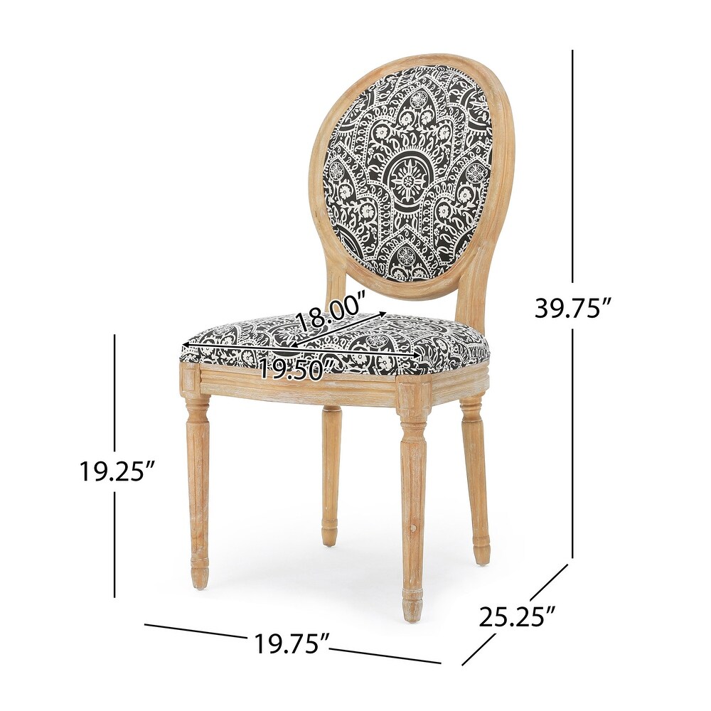 Phinnaeus Patterned Fabric Dining Chair (Set of 2) by Christopher Knight Home