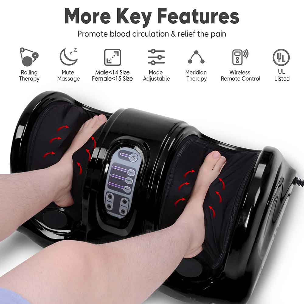 Yescom Kneading Rolling Foot Leg Massager Machine with Remote