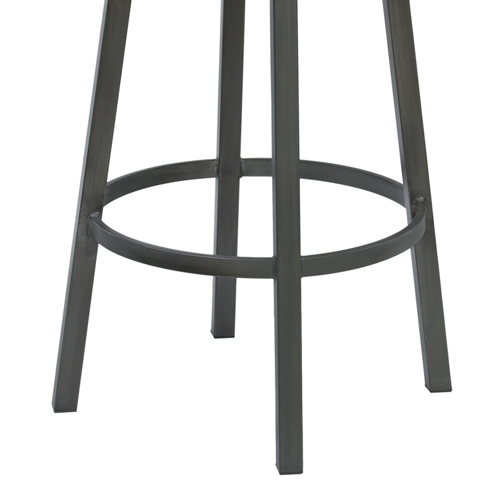 Madrid Modern Swivel Counter/Bar Stool in Faux Leather and Metal