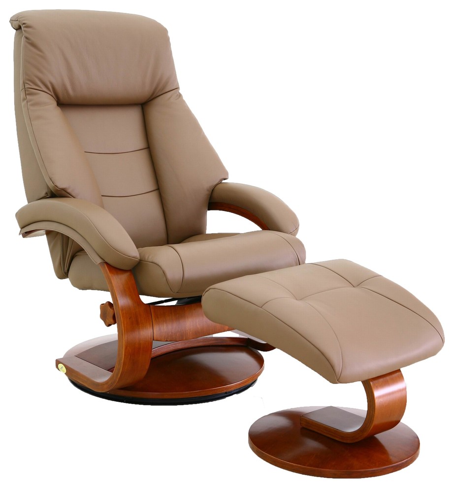 Relax R™ Montreal Recliner and Ottoman  Sand Top Grain Leather   Contemporary   Recliner Chairs   by MAC MOTION CHAIRS  Houzz