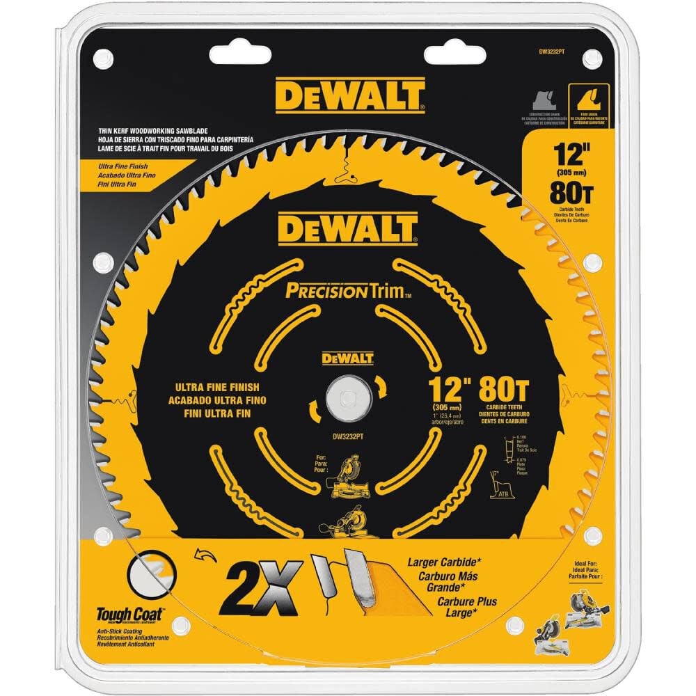 DEWALT 12-in 80T Fine Crosscutting Saw Blade DW3232PT from DEWALT