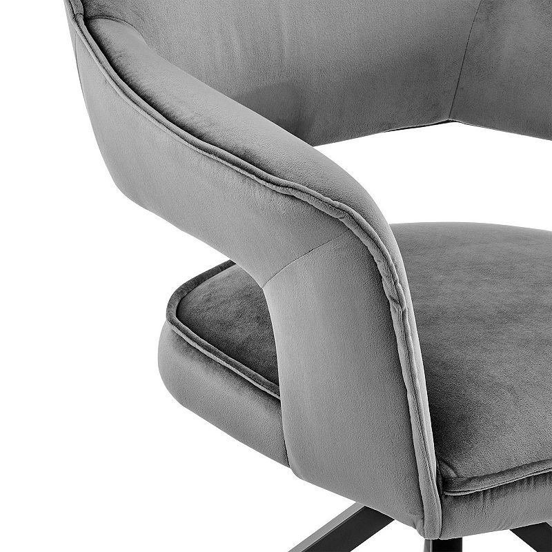 Velvet Upholstered Contemporary Accent Chair， Black and Gray