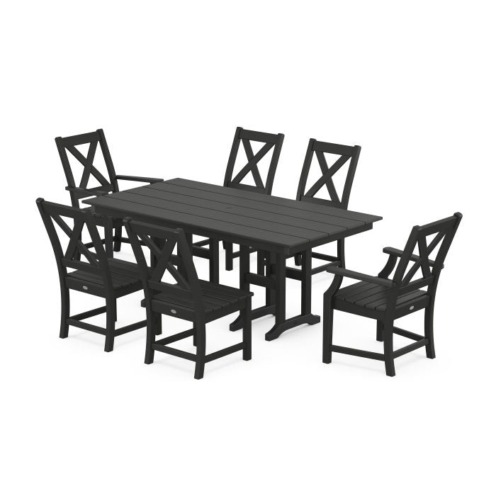 Polywood Braxton 7-Piece Farmhouse Dining Set PWS1170-1