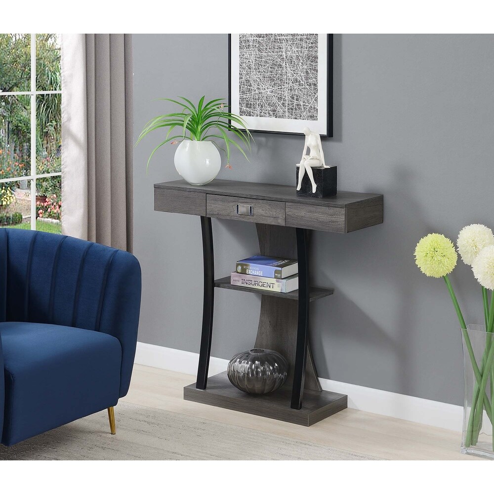 Convenience Concepts Newport 1 Drawer Harri Console Table with Shelves