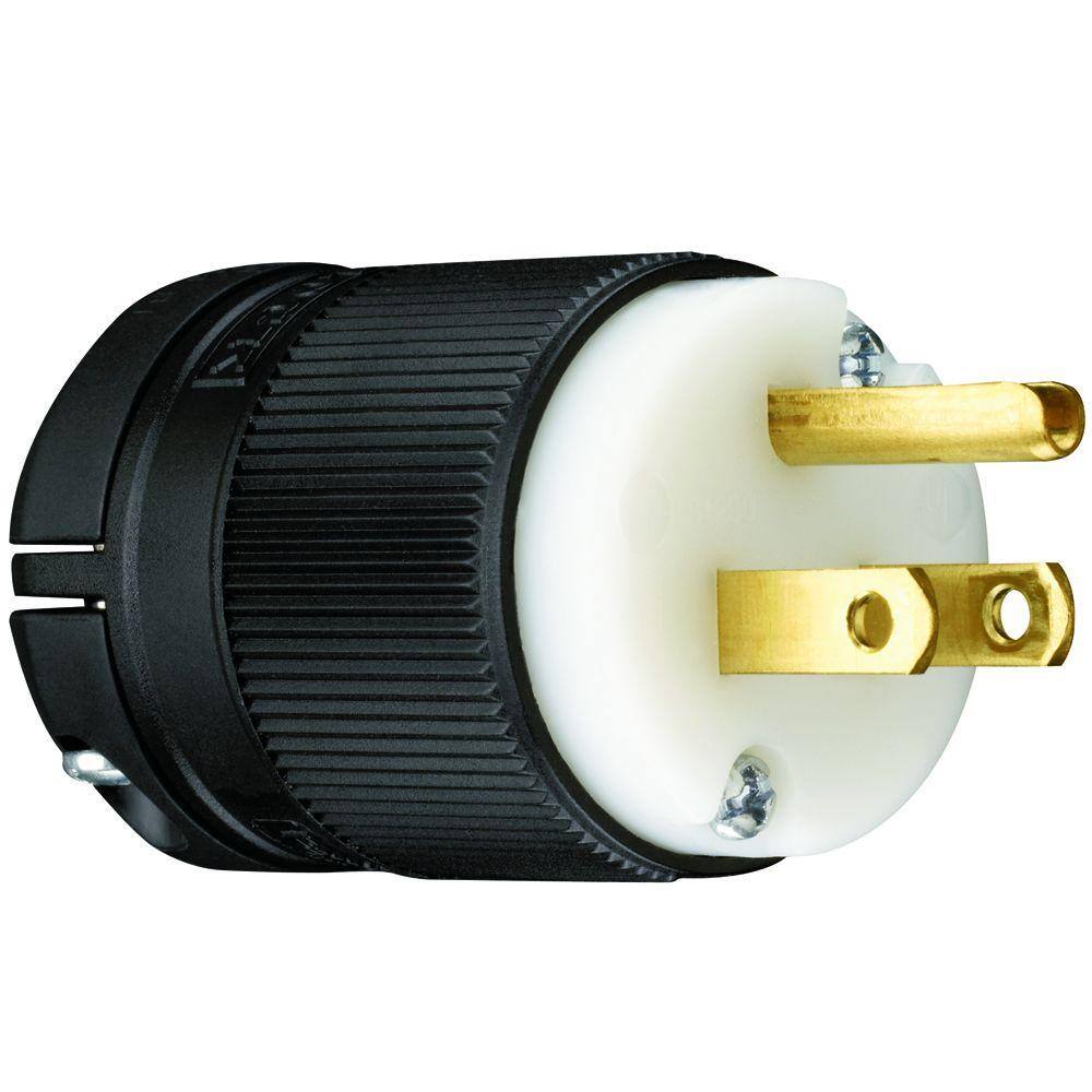 Legrand Pass  Seymour Clamp-Lock 15 Amp 125-Volt NEMA 5-15P Straight Blade Plug PS515PCLBCCV4