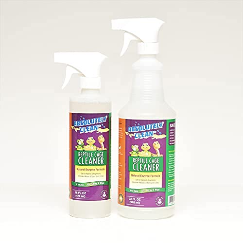 Absolutely Clean Amazing Reptile and Amphibian Terrarium Cleaner and Deodorizer - Just Spray/Wipe - Safely and Easily Removes Reptile and Amphibian Messes - USA Made