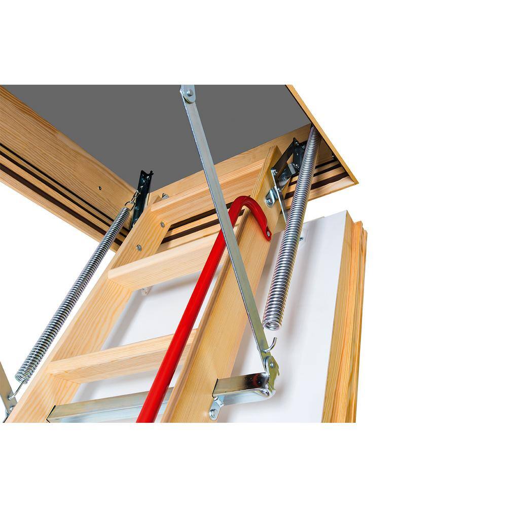 Fakro LWT 7 ft. 5 in.-8 ft. 11 in. 22-12 in. x 47 in. Super-Thermo Insulated Wooden Attic Ladder with 300 lb. Load Capacity 66891