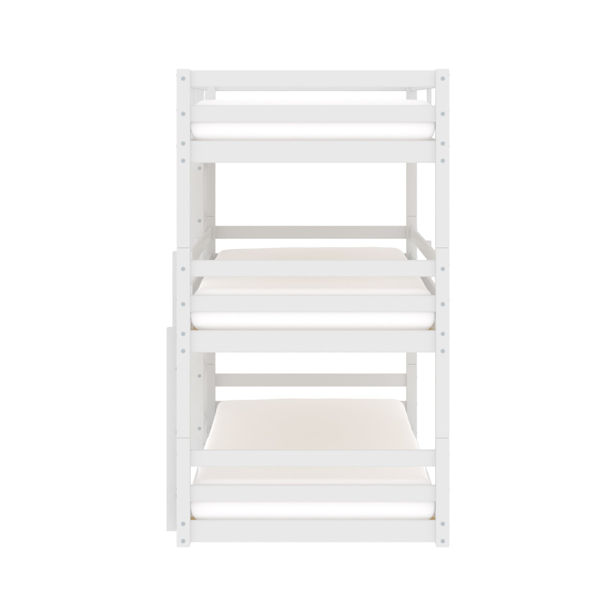 Campbell Wood Triple Twin Convertible Bunk Bed, White